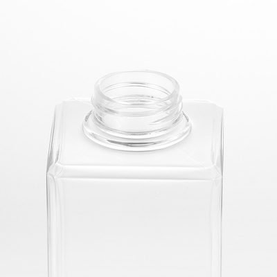 ขวดโลชั่นพลาสติกใสทรงสี่เหลี่ยมรีไซเคิลพร้อมปั๊ม 44 มม. 550ml