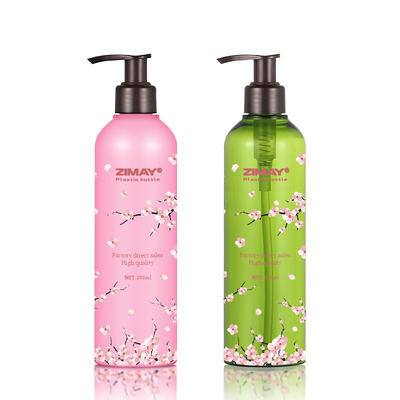 ขวดโลชั่นเครื่องสำอางทรงกลม, ขวดโลชั่นเปล่าสีเขียว 54 มม. 300ML