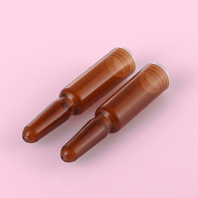 ขวดเซรั่มพลาสติกสีเหลืองอำพัน Ampoule สำหรับเครื่องสำอาง Essence ความจุ 1ml