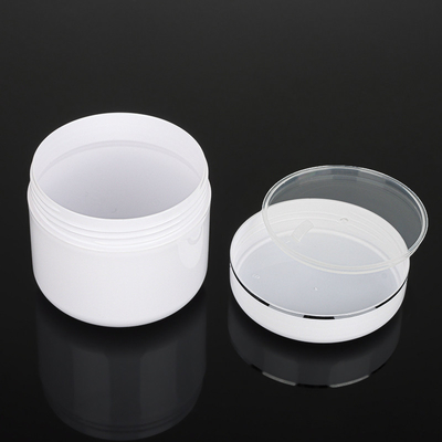 PET Cream บรรจุภัณฑ์ Jar Silver Line ทรงกลม, 2 Oz Cosmetic Containers