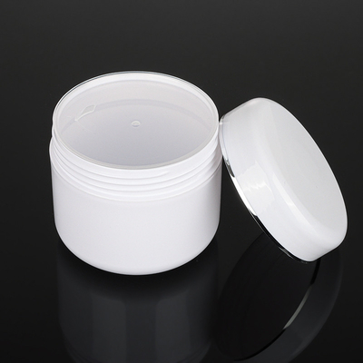 PET Cream บรรจุภัณฑ์ Jar Silver Line ทรงกลม, 2 Oz Cosmetic Containers