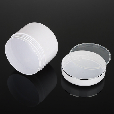 PET Cream บรรจุภัณฑ์ Jar Silver Line ทรงกลม, 2 Oz Cosmetic Containers
